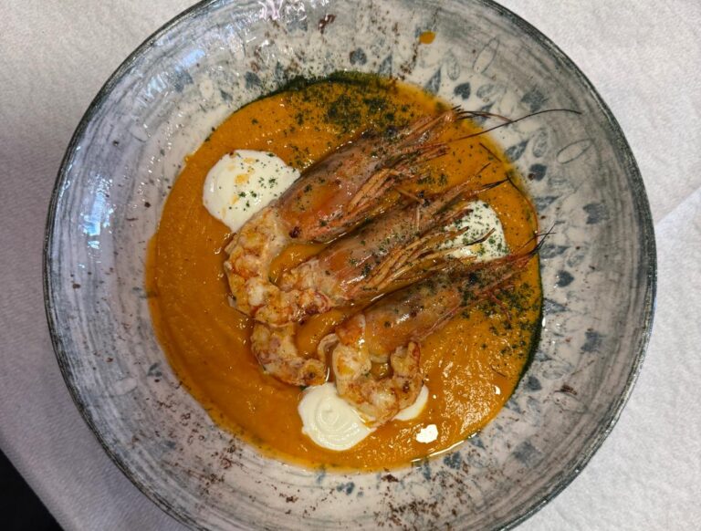 Fuori Menù di Febbraio: Gamberoni grigliati su crema di zucca e feta